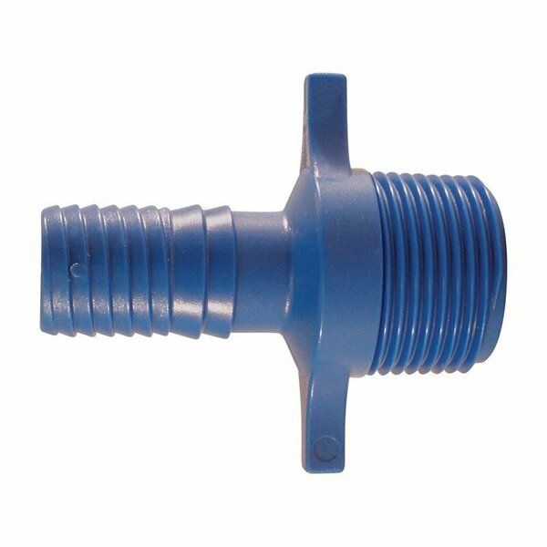 The Mosack Group Apollo Valves Blue Twister Insert Adapter, 3/4 x 1/2 in Connection, Barb x MPT, PVC, Blue ABTMA3412